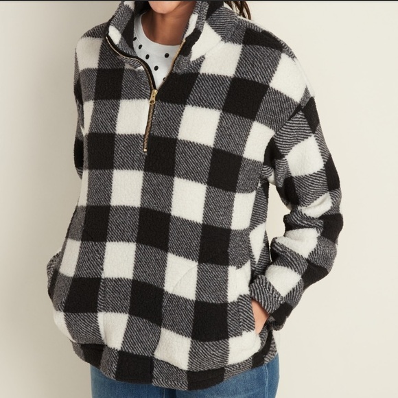 Old Navy Tops - Buffalo check half zip, large